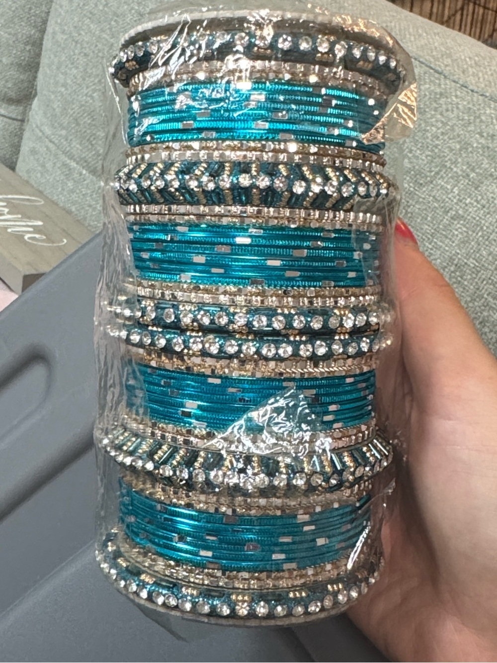 Teal Indian bangles